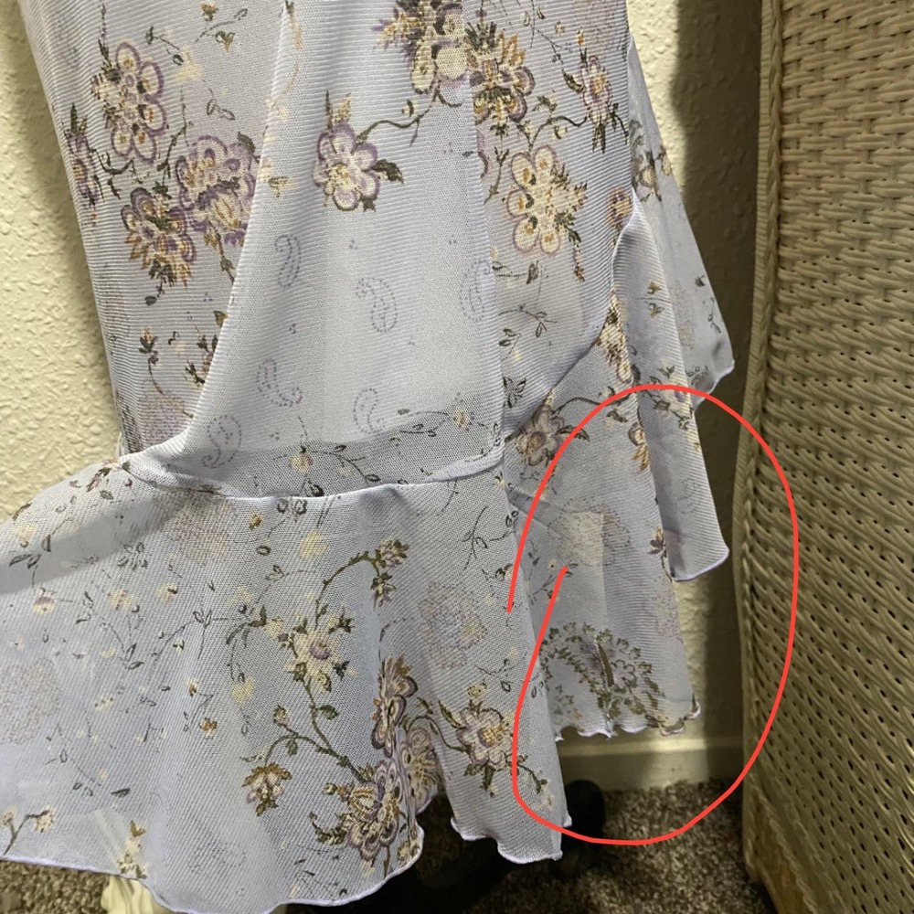 Vintage Dress Cottagecore whimsy Women Mesh Floral Ruffle 14 Purple Bulgaria - Picture 8 of 9
